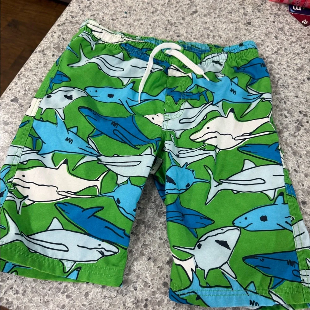 Gymboree Green and Blue Shark Swim Trunks